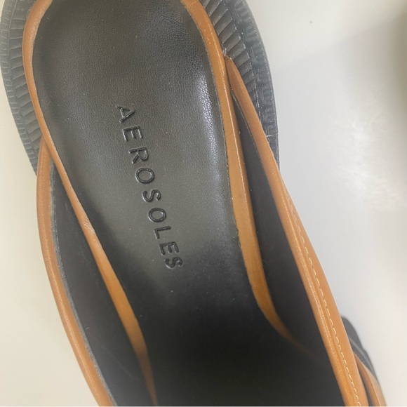 AEROSOLES LOWERY TAN LUG SOLE MULES - Picture 5 of 7